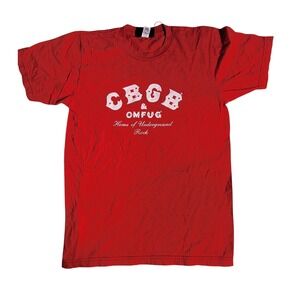 CBGB OMFUG Home of Underground Rock Red Graphic T-Shirt Small Made in USA